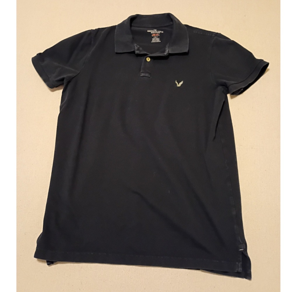American Eagle Outfitters Mens Core Flex‎ Polo Shirt Navy Blue Small Classic Fit